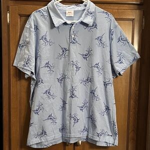 Le Tigre Light Blue Marlin Print Polo Shirt